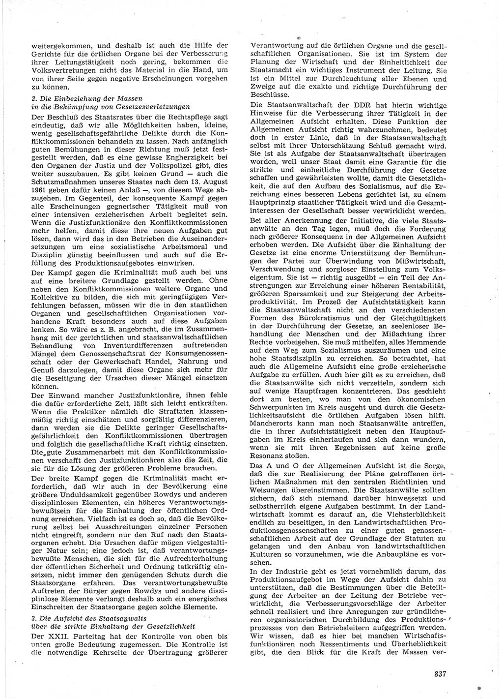Neue Justiz (NJ), Zeitschrift für Recht und Rechtswissenschaft [Deutsche Demokratische Republik (DDR)], 15. Jahrgang 1961, Seite 837 (NJ DDR 1961, S. 837)