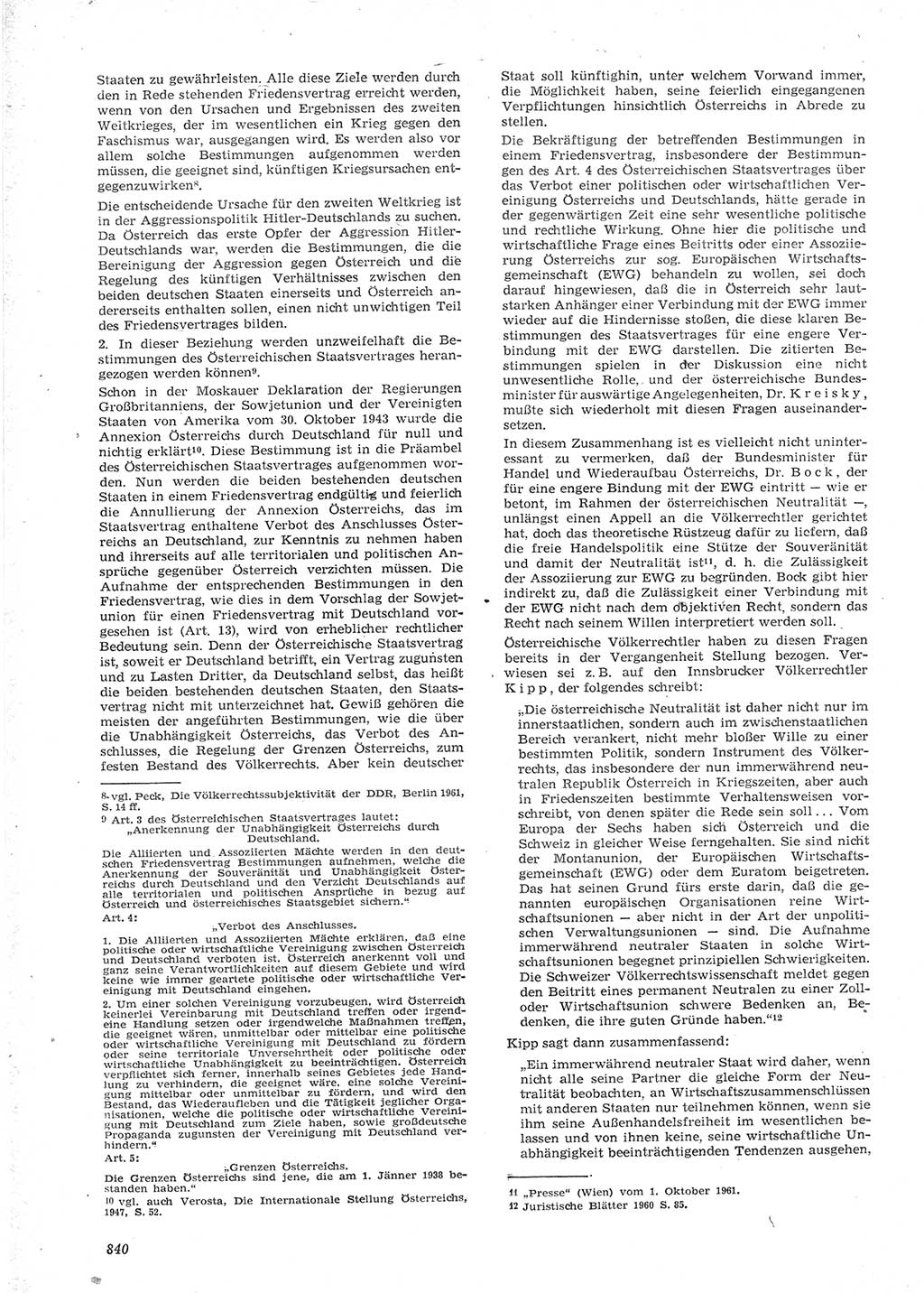 Neue Justiz (NJ), Zeitschrift für Recht und Rechtswissenschaft [Deutsche Demokratische Republik (DDR)], 15. Jahrgang 1961, Seite 840 (NJ DDR 1961, S. 840)