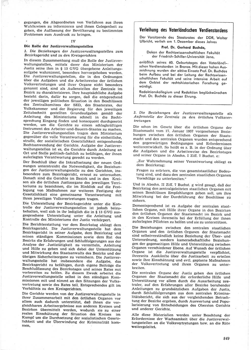 Neue Justiz (NJ), Zeitschrift für Recht und Rechtswissenschaft [Deutsche Demokratische Republik (DDR)], 15. Jahrgang 1961, Seite 849 (NJ DDR 1961, S. 849)