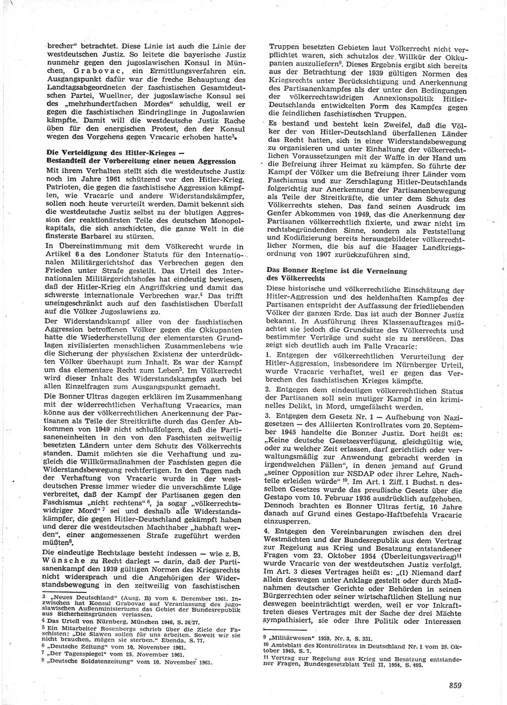 Neue Justiz (NJ), Zeitschrift für Recht und Rechtswissenschaft [Deutsche Demokratische Republik (DDR)], 15. Jahrgang 1961, Seite 859 (NJ DDR 1961, S. 859)