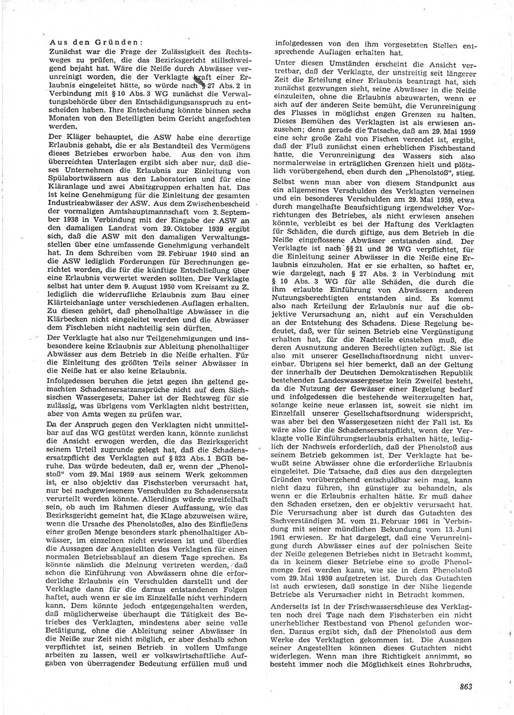 Neue Justiz (NJ), Zeitschrift für Recht und Rechtswissenschaft [Deutsche Demokratische Republik (DDR)], 15. Jahrgang 1961, Seite 863 (NJ DDR 1961, S. 863)