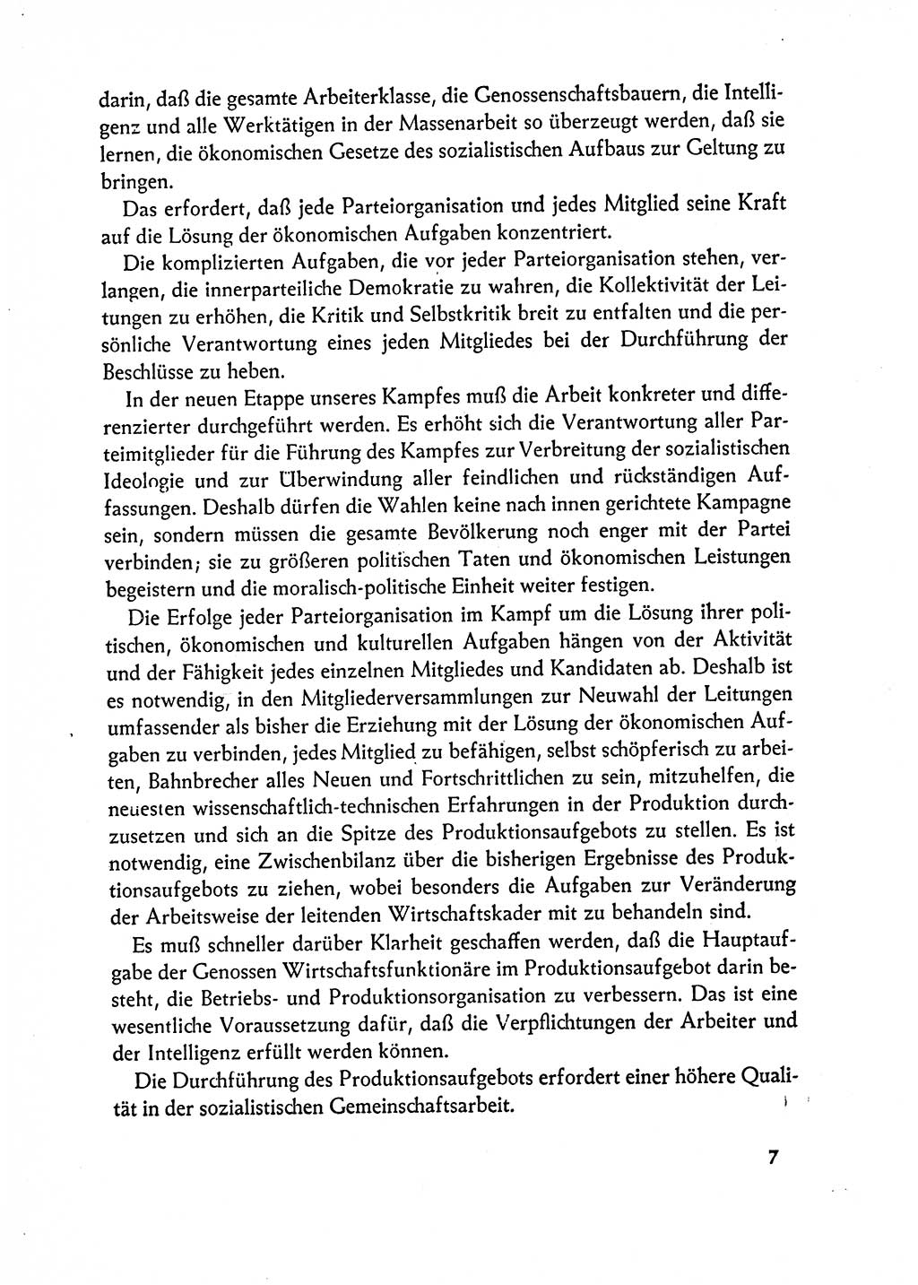 Dokumente der Sozialistischen Einheitspartei Deutschlands (SED) [Deutsche Demokratische Republik (DDR)] 1962-1963, Seite 7 (Dok. SED DDR 1962-1963, S. 7)