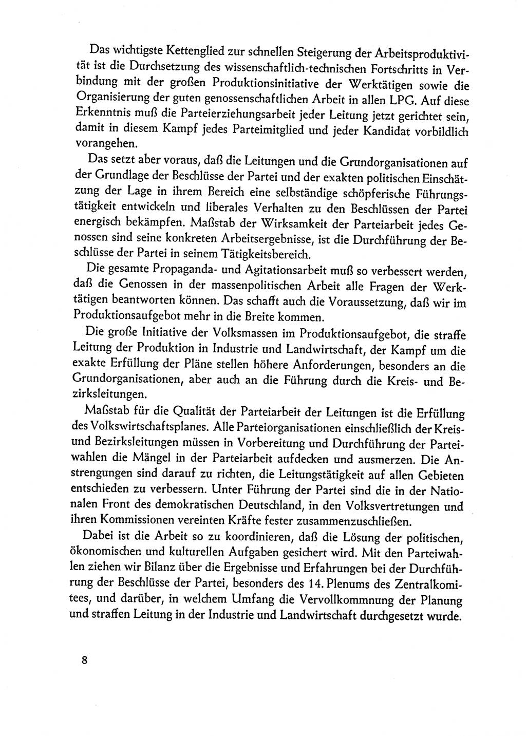 Dokumente der Sozialistischen Einheitspartei Deutschlands (SED) [Deutsche Demokratische Republik (DDR)] 1962-1963, Seite 8 (Dok. SED DDR 1962-1963, S. 8)