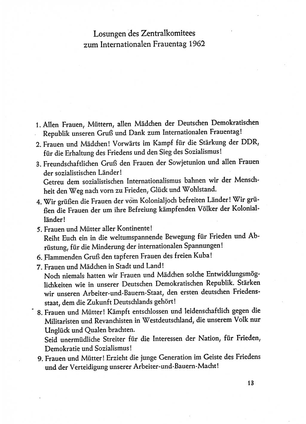 Dokumente der Sozialistischen Einheitspartei Deutschlands (SED) [Deutsche Demokratische Republik (DDR)] 1962-1963, Seite 13 (Dok. SED DDR 1962-1963, S. 13)