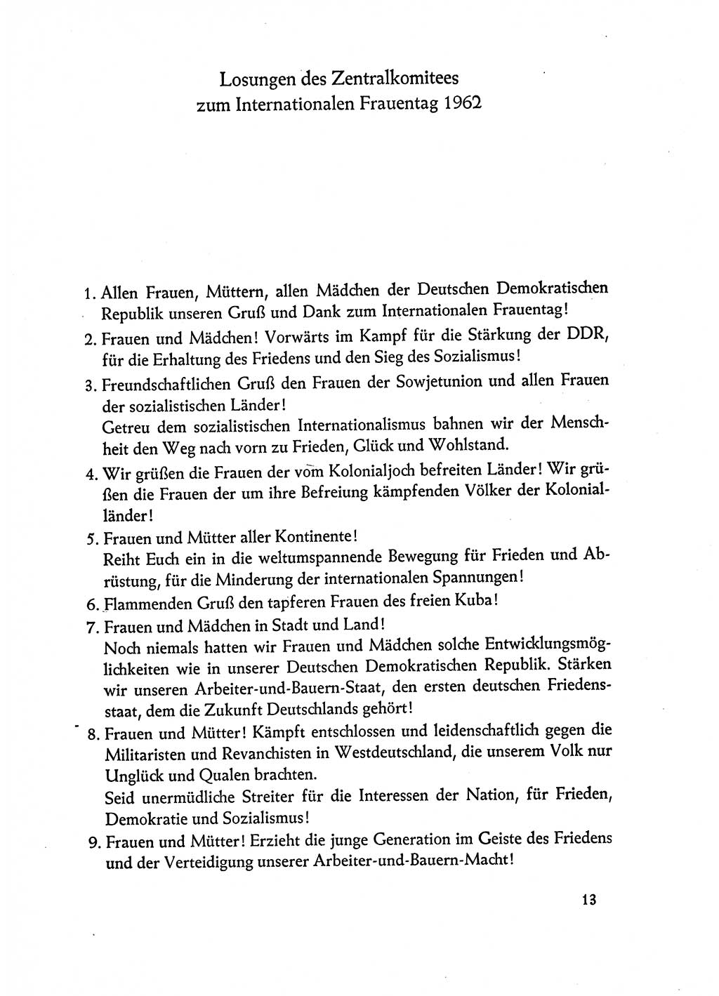 Dokumente der Sozialistischen Einheitspartei Deutschlands (SED) [Deutsche Demokratische Republik (DDR)] 1962-1963, Seite 13 (Dok. SED DDR 1962-1963, S. 13)