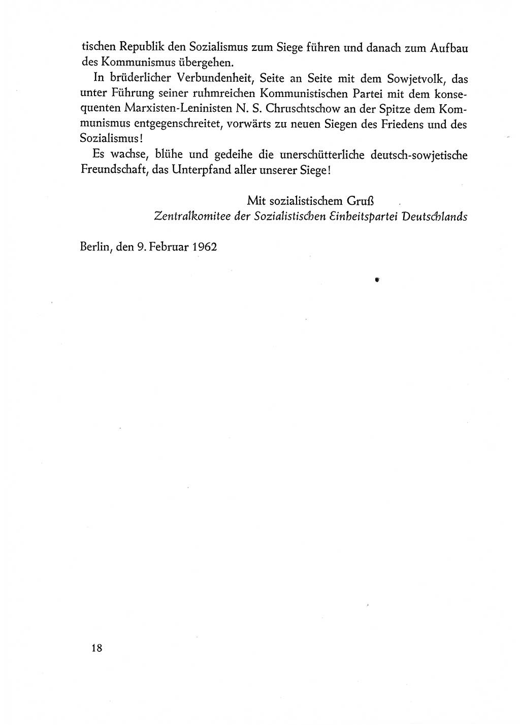 Dokumente der Sozialistischen Einheitspartei Deutschlands (SED) [Deutsche Demokratische Republik (DDR)] 1962-1963, Seite 18 (Dok. SED DDR 1962-1963, S. 18)