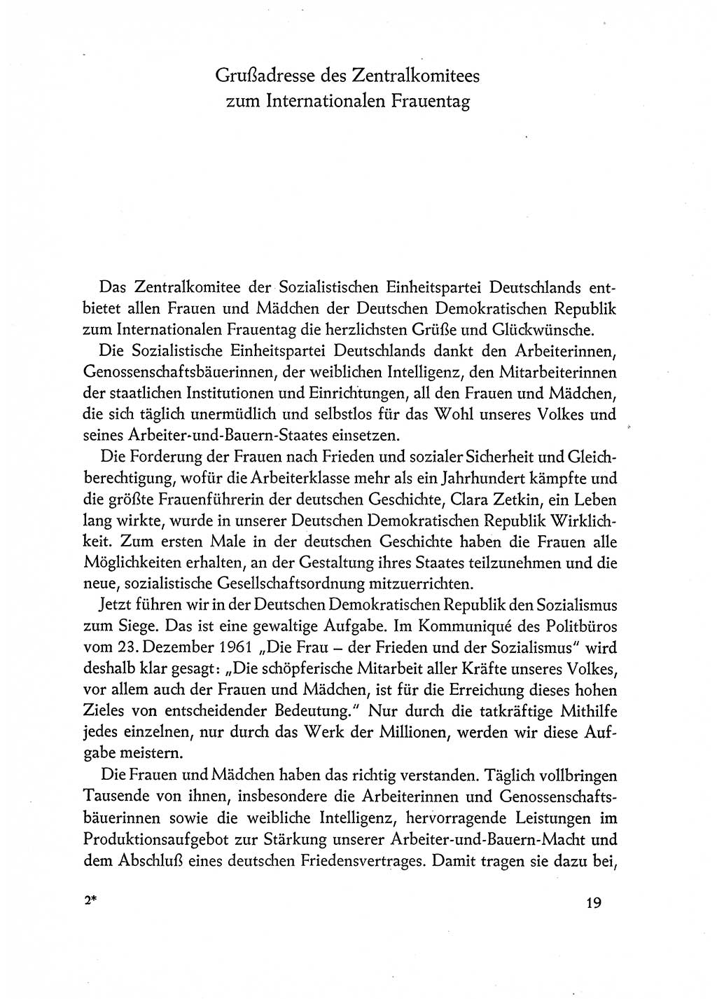 Dokumente der Sozialistischen Einheitspartei Deutschlands (SED) [Deutsche Demokratische Republik (DDR)] 1962-1963, Seite 19 (Dok. SED DDR 1962-1963, S. 19)