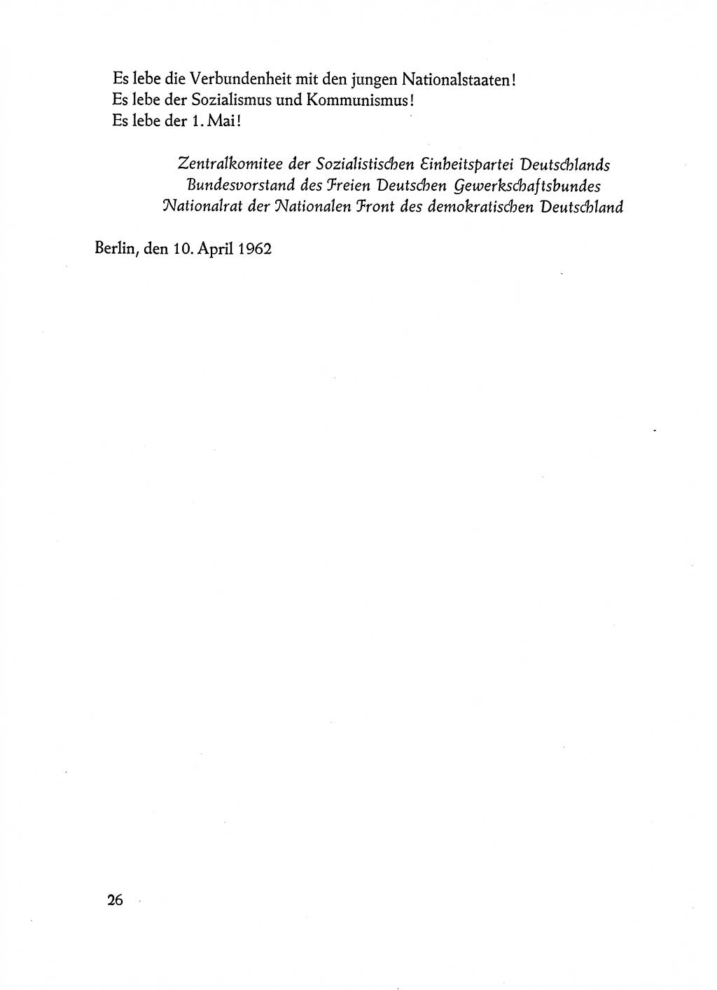 Dokumente der Sozialistischen Einheitspartei Deutschlands (SED) [Deutsche Demokratische Republik (DDR)] 1962-1963, Seite 26 (Dok. SED DDR 1962-1963, S. 26)