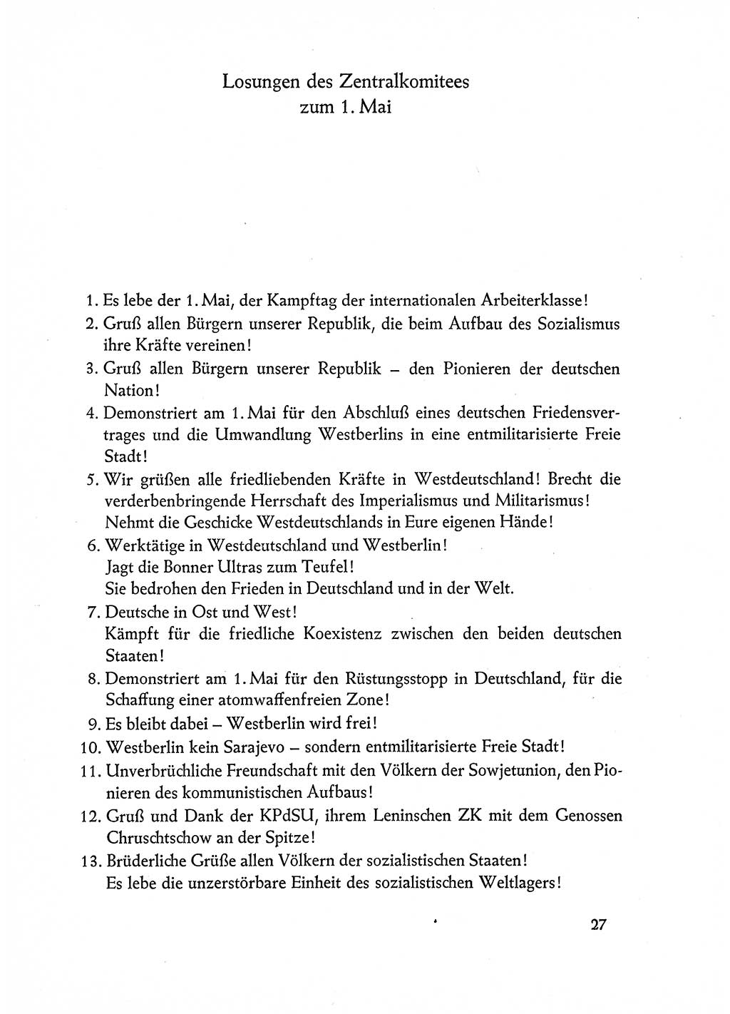 Dokumente der Sozialistischen Einheitspartei Deutschlands (SED) [Deutsche Demokratische Republik (DDR)] 1962-1963, Seite 27 (Dok. SED DDR 1962-1963, S. 27)