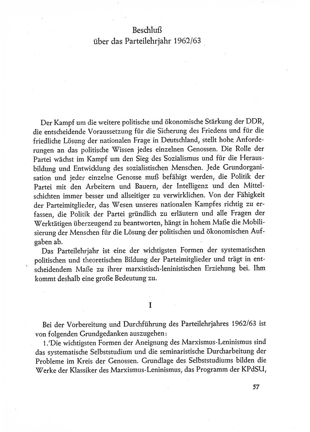 Dokumente der Sozialistischen Einheitspartei Deutschlands (SED) [Deutsche Demokratische Republik (DDR)] 1962-1963, Seite 57 (Dok. SED DDR 1962-1963, S. 57)