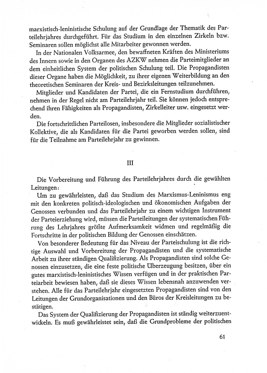 Dokumente der Sozialistischen Einheitspartei Deutschlands (SED) [Deutsche Demokratische Republik (DDR)] 1962-1963, Seite 61 (Dok. SED DDR 1962-1963, S. 61)