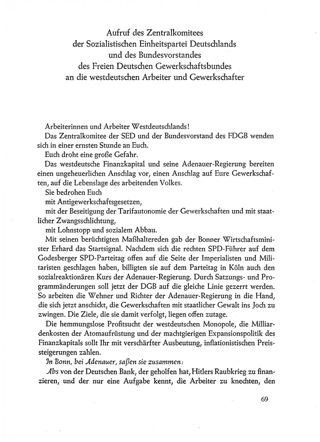 Dokumente der Sozialistischen Einheitspartei Deutschlands (SED) [Deutsche Demokratische Republik (DDR)] 1962-1963, Seite 69 (Dok. SED DDR 1962-1963, S. 69)