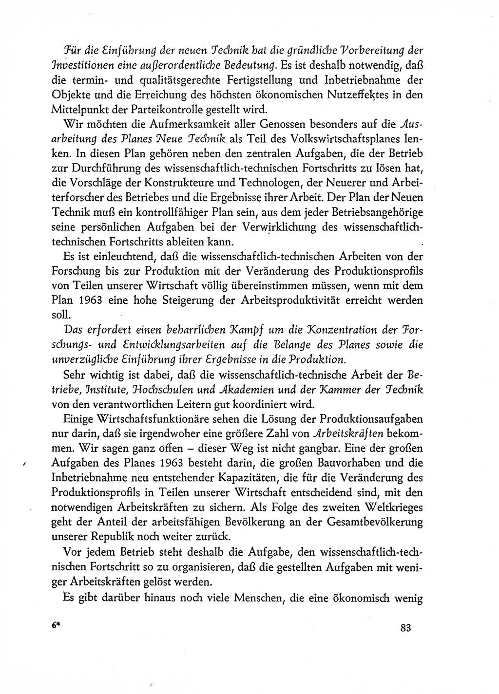 Dokumente der Sozialistischen Einheitspartei Deutschlands (SED) [Deutsche Demokratische Republik (DDR)] 1962-1963, Seite 83 (Dok. SED DDR 1962-1963, S. 83)