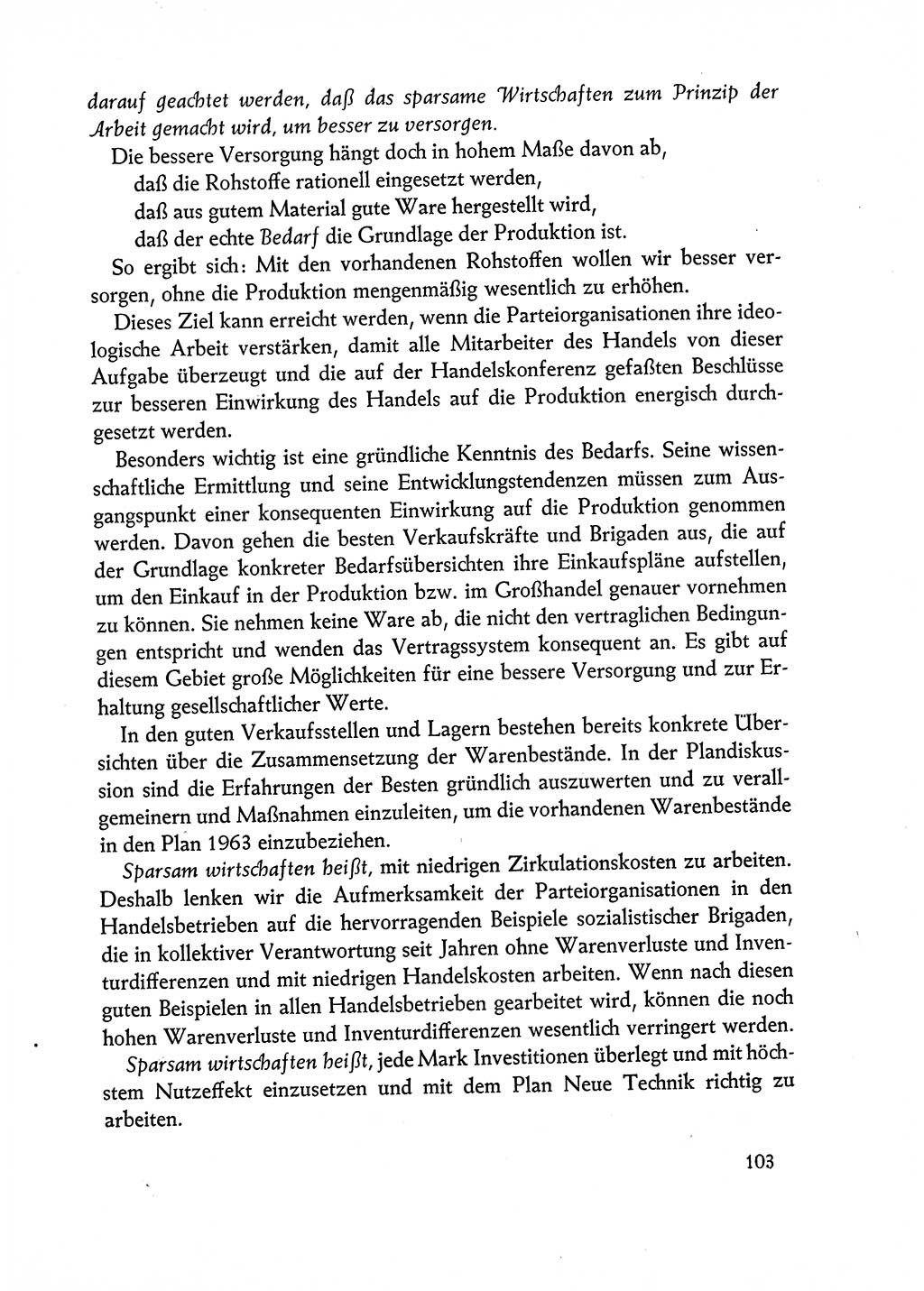 Dokumente der Sozialistischen Einheitspartei Deutschlands (SED) [Deutsche Demokratische Republik (DDR)] 1962-1963, Seite 103 (Dok. SED DDR 1962-1963, S. 103)