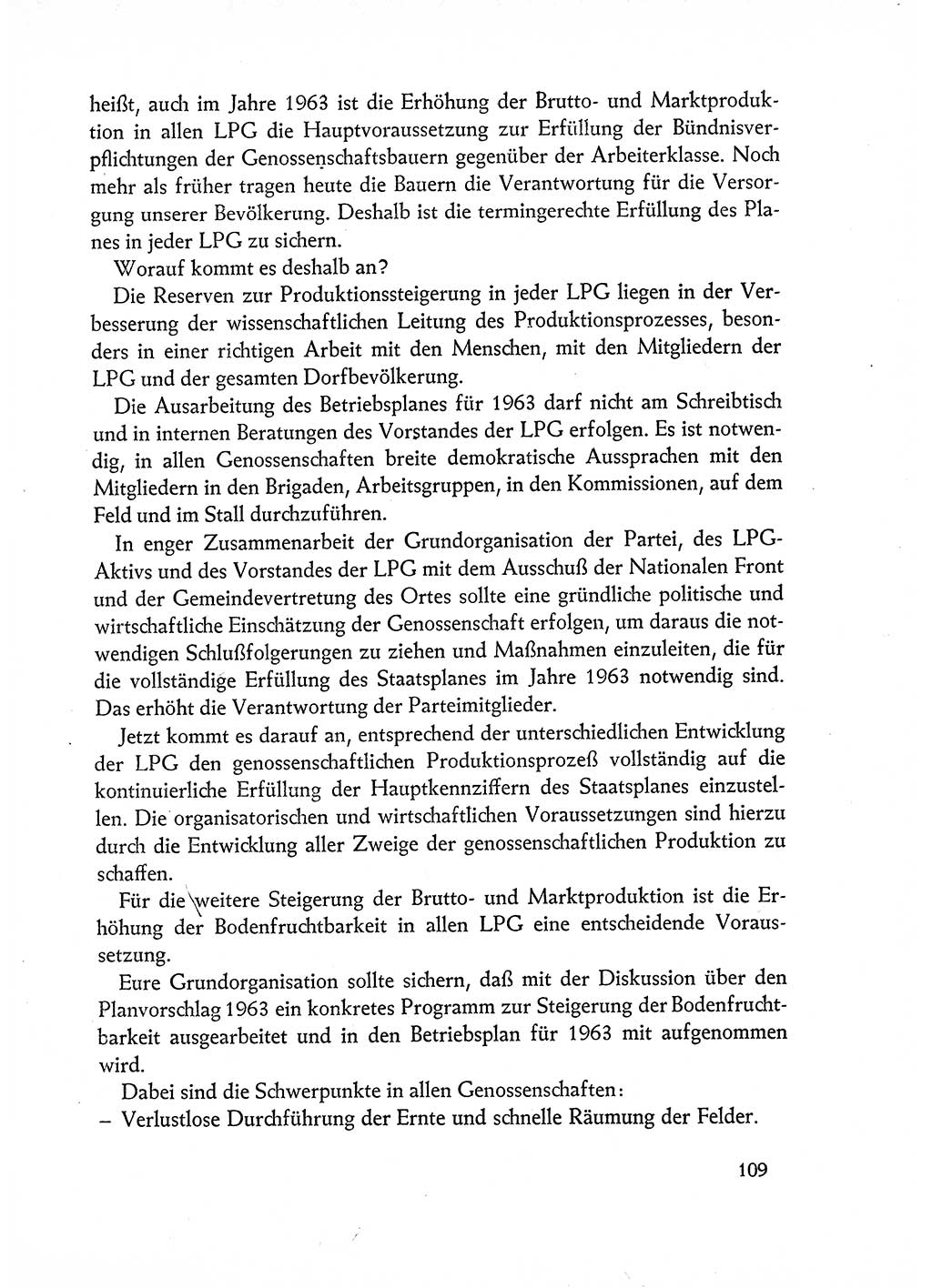 Dokumente der Sozialistischen Einheitspartei Deutschlands (SED) [Deutsche Demokratische Republik (DDR)] 1962-1963, Seite 109 (Dok. SED DDR 1962-1963, S. 109)