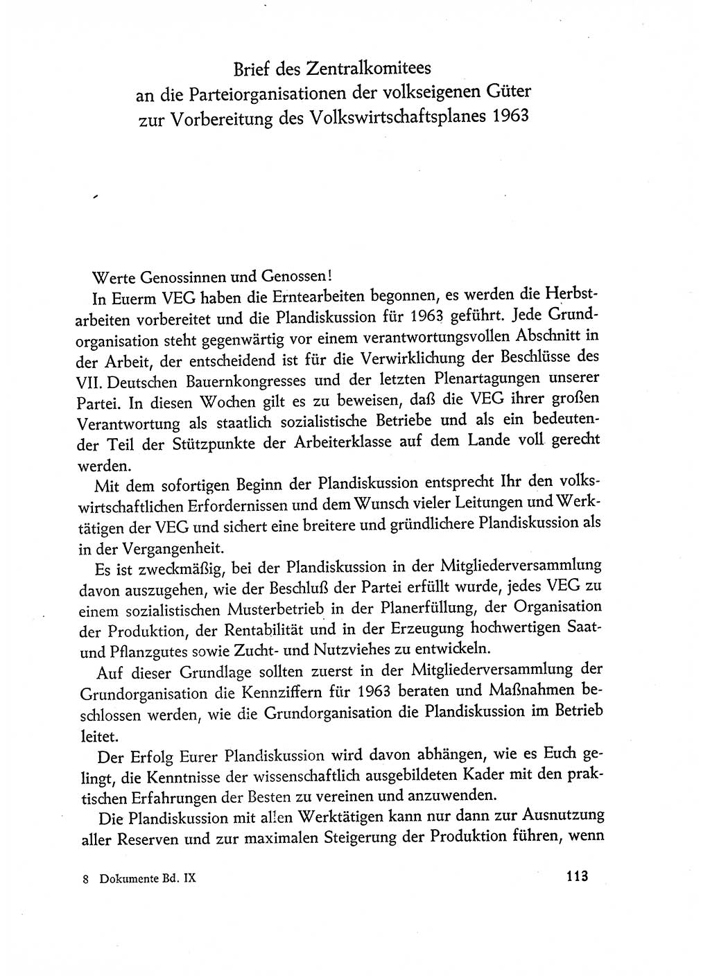 Dokumente der Sozialistischen Einheitspartei Deutschlands (SED) [Deutsche Demokratische Republik (DDR)] 1962-1963, Seite 113 (Dok. SED DDR 1962-1963, S. 113)