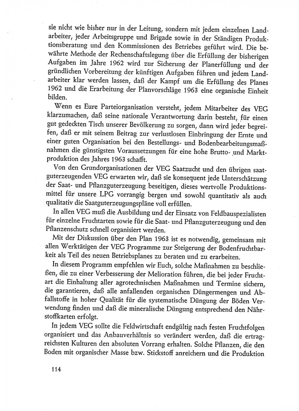 Dokumente der Sozialistischen Einheitspartei Deutschlands (SED) [Deutsche Demokratische Republik (DDR)] 1962-1963, Seite 114 (Dok. SED DDR 1962-1963, S. 114)