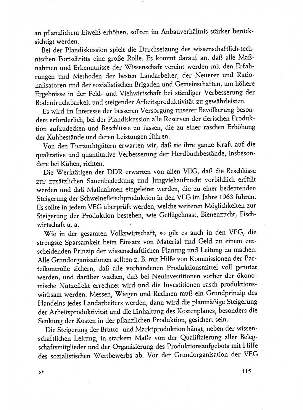 Dokumente der Sozialistischen Einheitspartei Deutschlands (SED) [Deutsche Demokratische Republik (DDR)] 1962-1963, Seite 115 (Dok. SED DDR 1962-1963, S. 115)