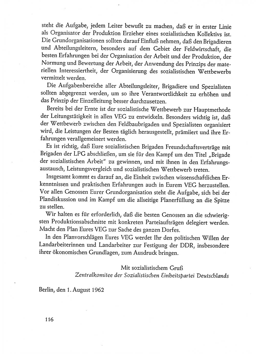 Dokumente der Sozialistischen Einheitspartei Deutschlands (SED) [Deutsche Demokratische Republik (DDR)] 1962-1963, Seite 116 (Dok. SED DDR 1962-1963, S. 116)