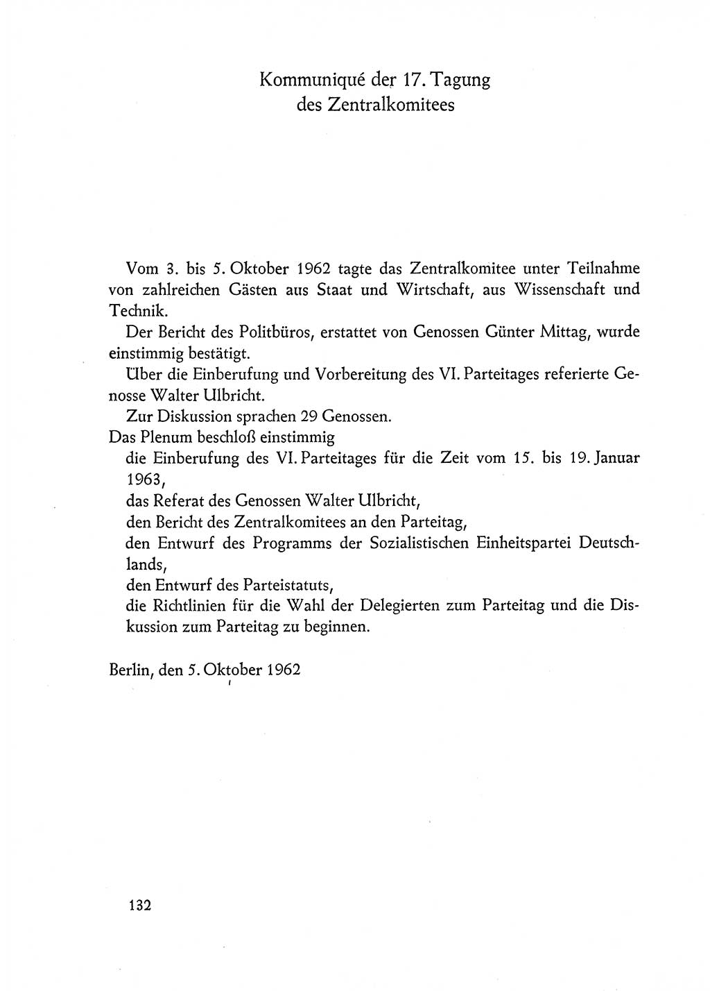 Dokumente der Sozialistischen Einheitspartei Deutschlands (SED) [Deutsche Demokratische Republik (DDR)] 1962-1963, Seite 132 (Dok. SED DDR 1962-1963, S. 132)