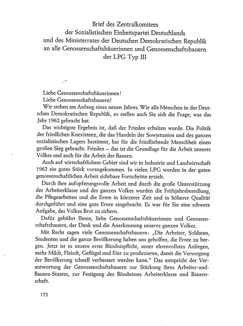 Dokumente der Sozialistischen Einheitspartei Deutschlands (SED) [Deutsche Demokratische Republik (DDR)] 1962-1963, Seite 152 (Dok. SED DDR 1962-1963, S. 152)