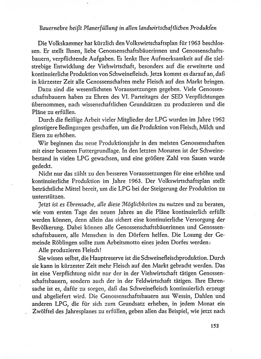 Dokumente der Sozialistischen Einheitspartei Deutschlands (SED) [Deutsche Demokratische Republik (DDR)] 1962-1963, Seite 153 (Dok. SED DDR 1962-1963, S. 153)