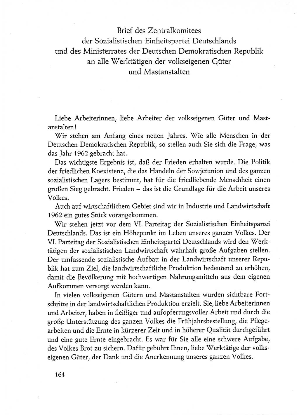 Dokumente der Sozialistischen Einheitspartei Deutschlands (SED) [Deutsche Demokratische Republik (DDR)] 1962-1963, Seite 164 (Dok. SED DDR 1962-1963, S. 164)