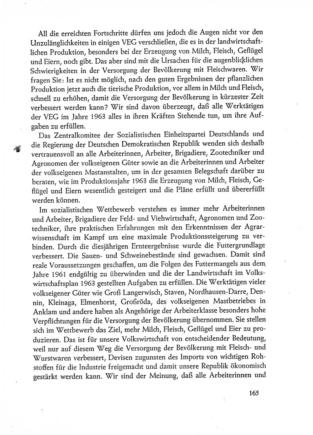 Dokumente der Sozialistischen Einheitspartei Deutschlands (SED) [Deutsche Demokratische Republik (DDR)] 1962-1963, Seite 165 (Dok. SED DDR 1962-1963, S. 165)