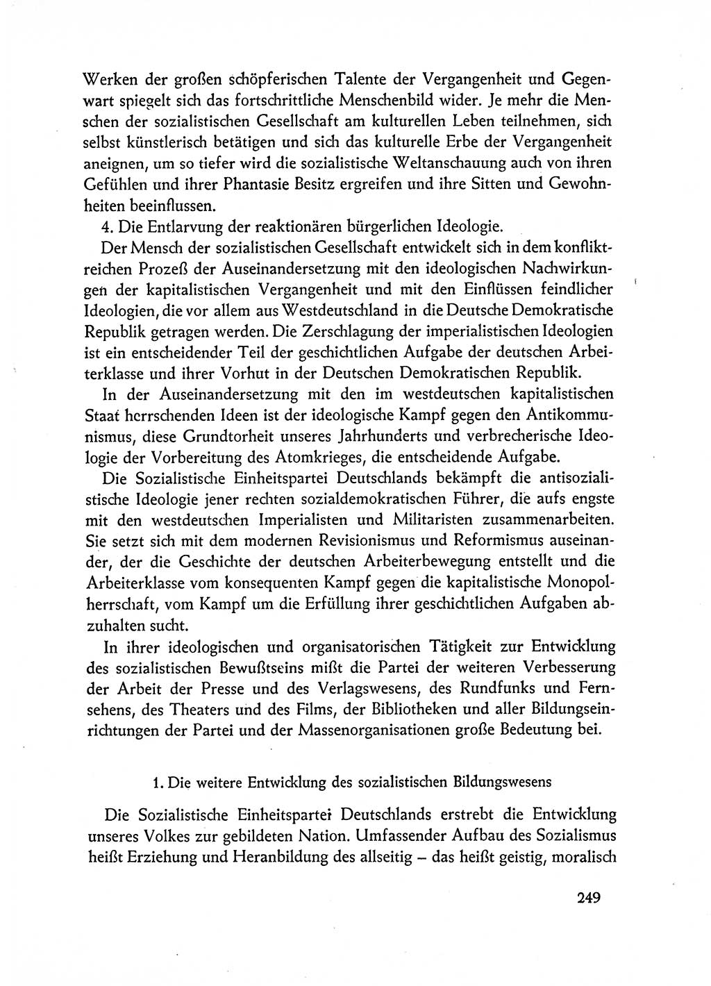 Dokumente der Sozialistischen Einheitspartei Deutschlands (SED) [Deutsche Demokratische Republik (DDR)] 1962-1963, Seite 249 (Dok. SED DDR 1962-1963, S. 249)