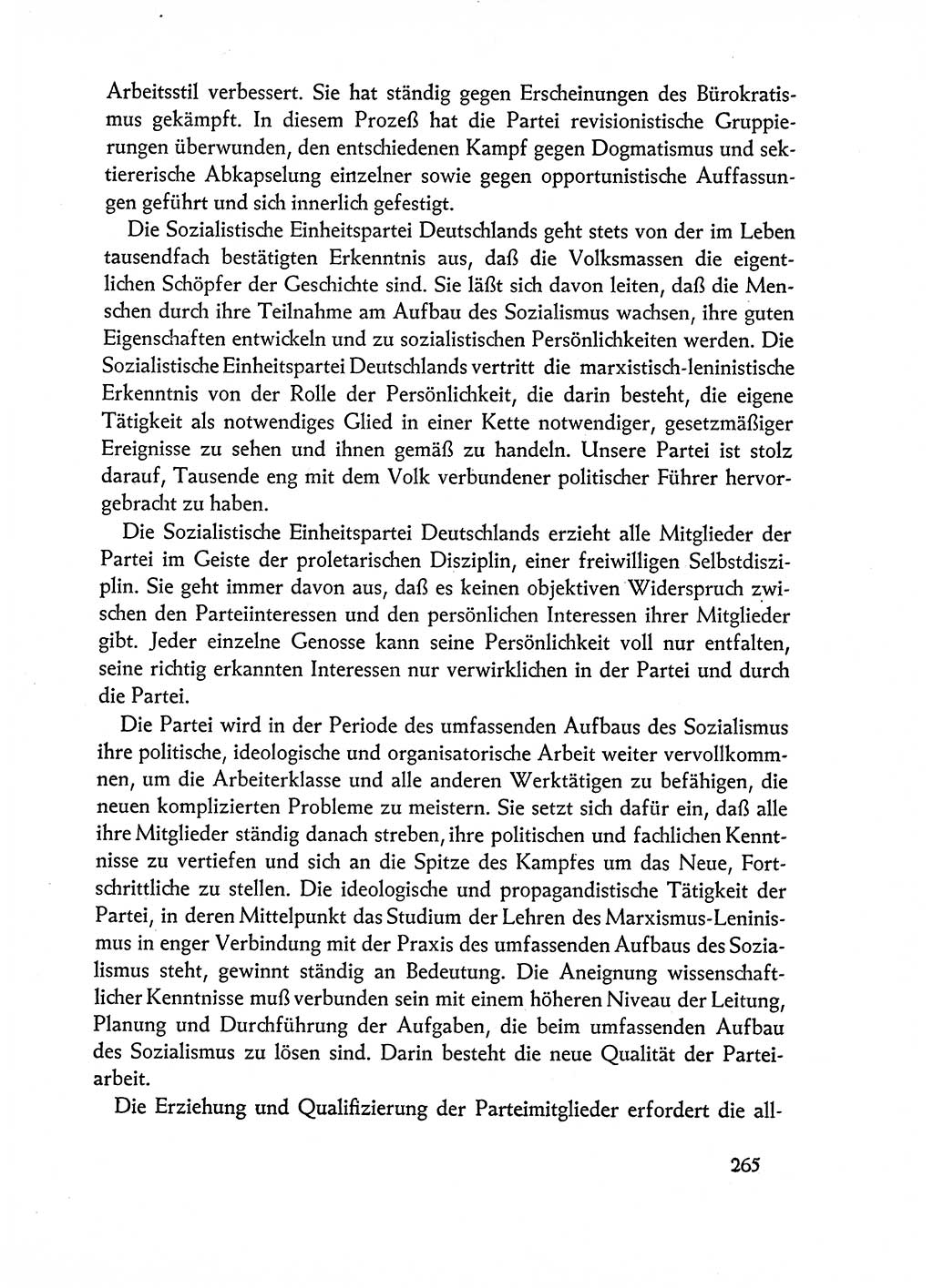 Dokumente der Sozialistischen Einheitspartei Deutschlands (SED) [Deutsche Demokratische Republik (DDR)] 1962-1963, Seite 265 (Dok. SED DDR 1962-1963, S. 265)