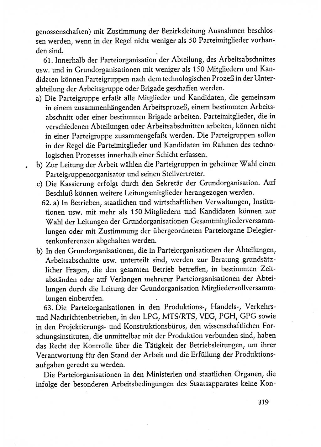 Dokumente der Sozialistischen Einheitspartei Deutschlands (SED) [Deutsche Demokratische Republik (DDR)] 1962-1963, Seite 319 (Dok. SED DDR 1962-1963, S. 319)