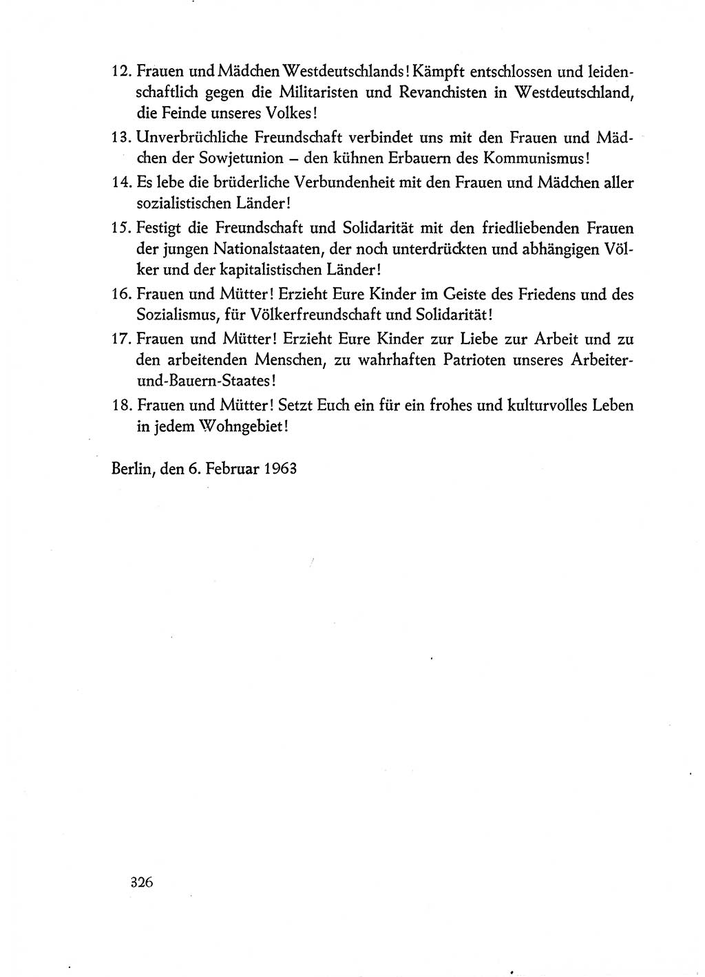Dokumente der Sozialistischen Einheitspartei Deutschlands (SED) [Deutsche Demokratische Republik (DDR)] 1962-1963, Seite 326 (Dok. SED DDR 1962-1963, S. 326)