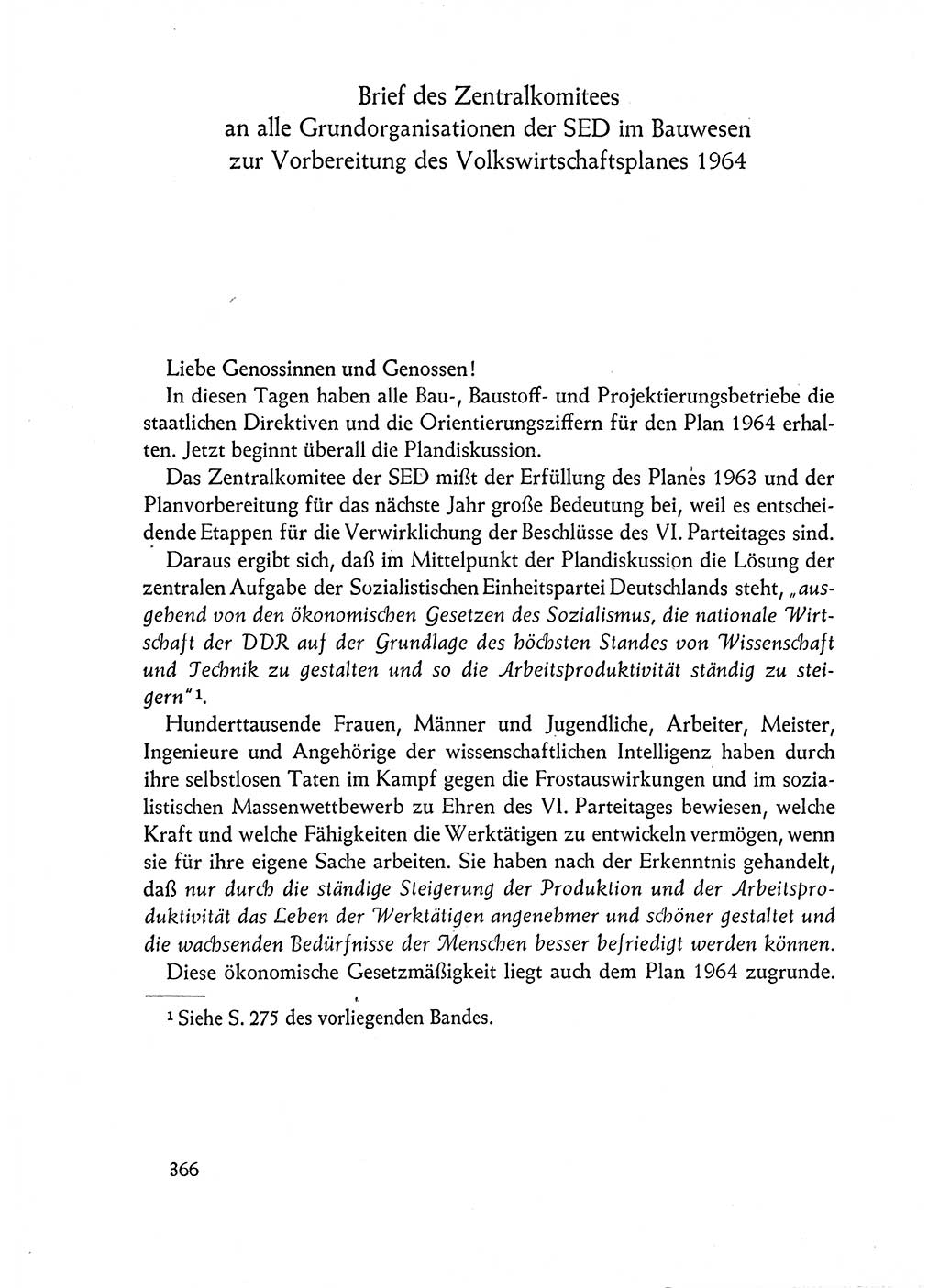 Dokumente der Sozialistischen Einheitspartei Deutschlands (SED) [Deutsche Demokratische Republik (DDR)] 1962-1963, Seite 366 (Dok. SED DDR 1962-1963, S. 366)