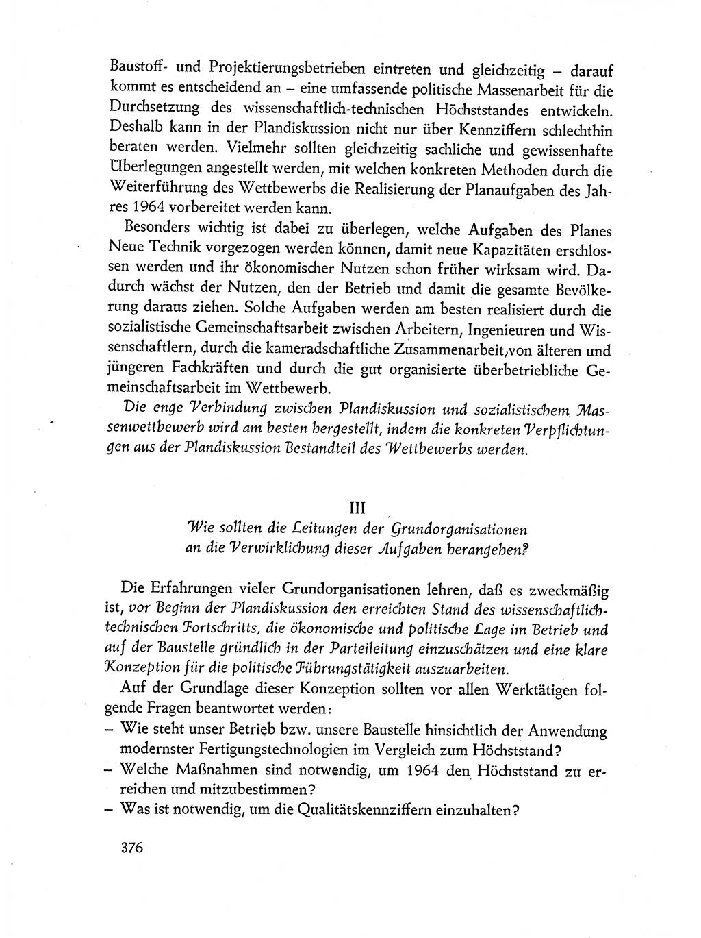 Dokumente der Sozialistischen Einheitspartei Deutschlands (SED) [Deutsche Demokratische Republik (DDR)] 1962-1963, Seite 376 (Dok. SED DDR 1962-1963, S. 376)