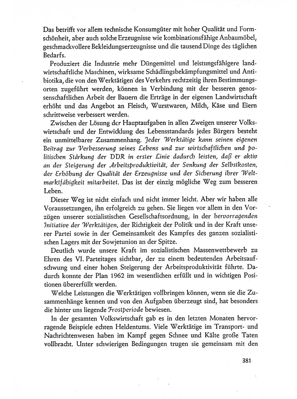 Dokumente der Sozialistischen Einheitspartei Deutschlands (SED) [Deutsche Demokratische Republik (DDR)] 1962-1963, Seite 381 (Dok. SED DDR 1962-1963, S. 381)