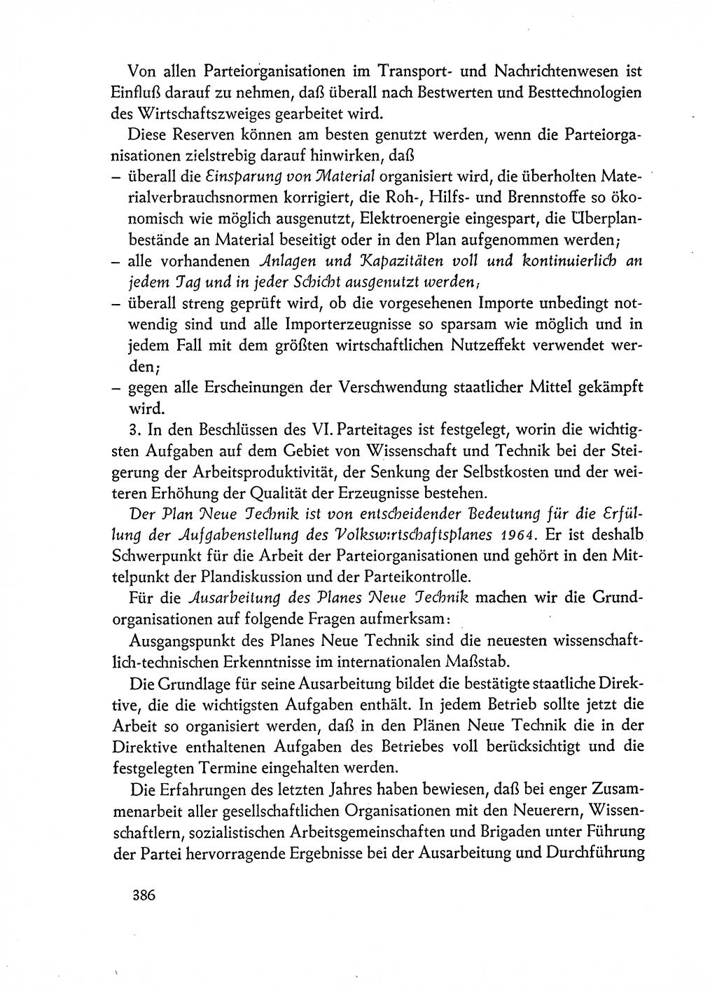 Dokumente der Sozialistischen Einheitspartei Deutschlands (SED) [Deutsche Demokratische Republik (DDR)] 1962-1963, Seite 386 (Dok. SED DDR 1962-1963, S. 386)