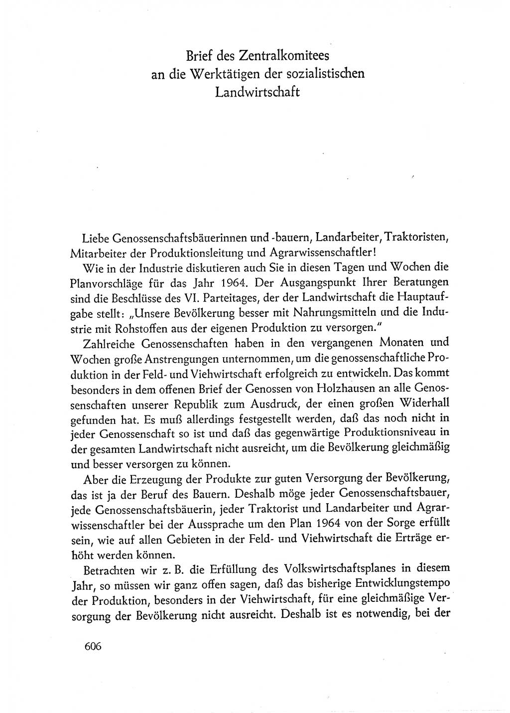 Dokumente der Sozialistischen Einheitspartei Deutschlands (SED) [Deutsche Demokratische Republik (DDR)] 1962-1963, Seite 606 (Dok. SED DDR 1962-1963, S. 606)