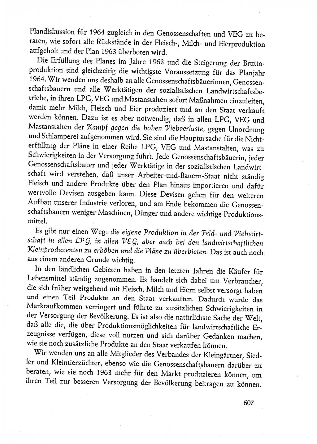 Dokumente der Sozialistischen Einheitspartei Deutschlands (SED) [Deutsche Demokratische Republik (DDR)] 1962-1963, Seite 607 (Dok. SED DDR 1962-1963, S. 607)