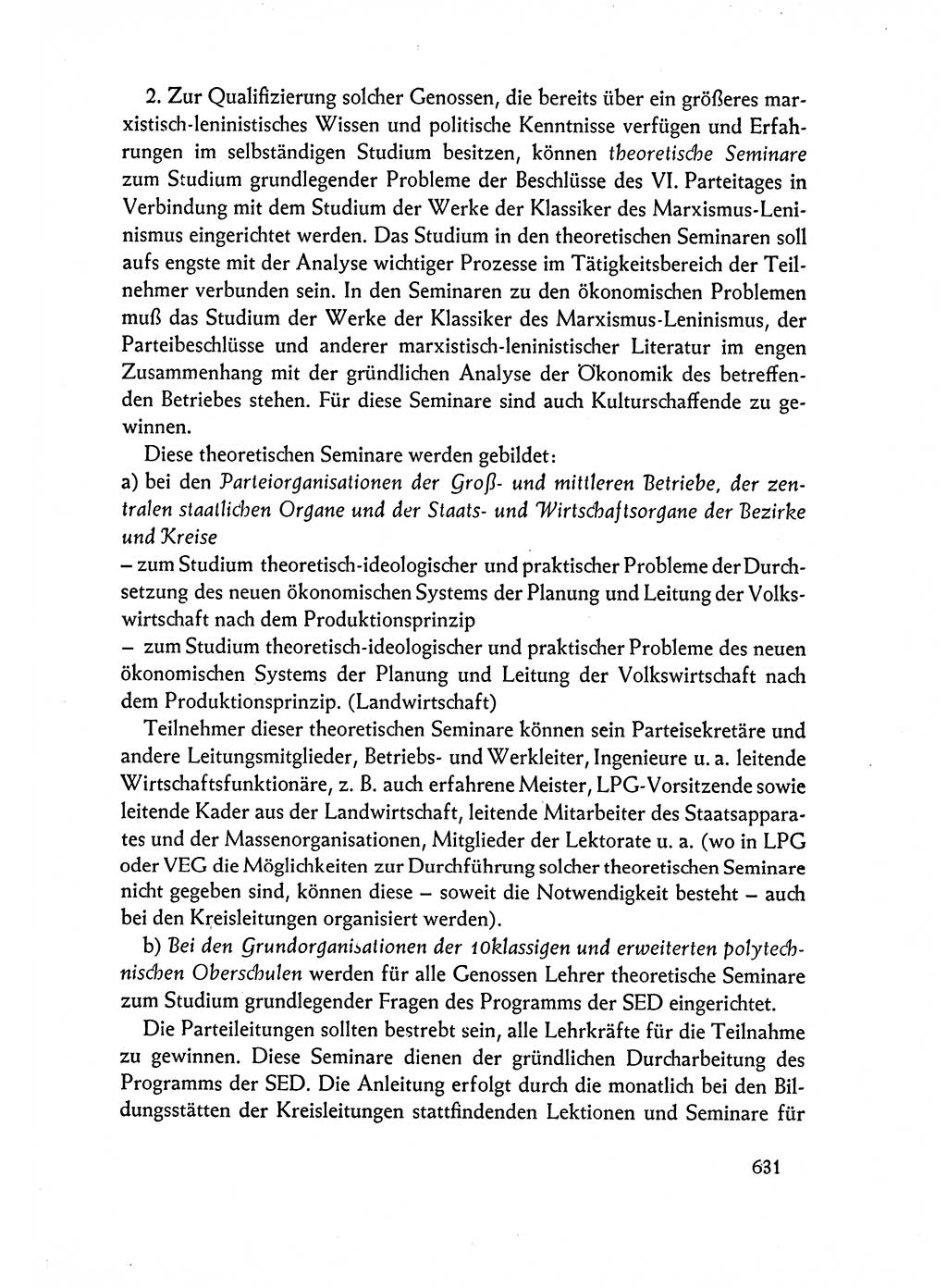 Dokumente der Sozialistischen Einheitspartei Deutschlands (SED) [Deutsche Demokratische Republik (DDR)] 1962-1963, Seite 631 (Dok. SED DDR 1962-1963, S. 631)