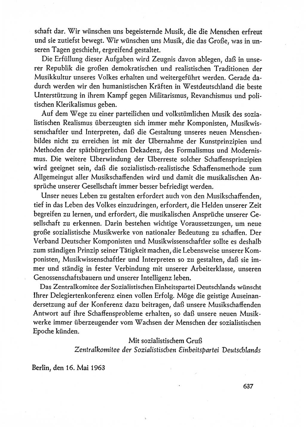 Dokumente der Sozialistischen Einheitspartei Deutschlands (SED) [Deutsche Demokratische Republik (DDR)] 1962-1963, Seite 637 (Dok. SED DDR 1962-1963, S. 637)