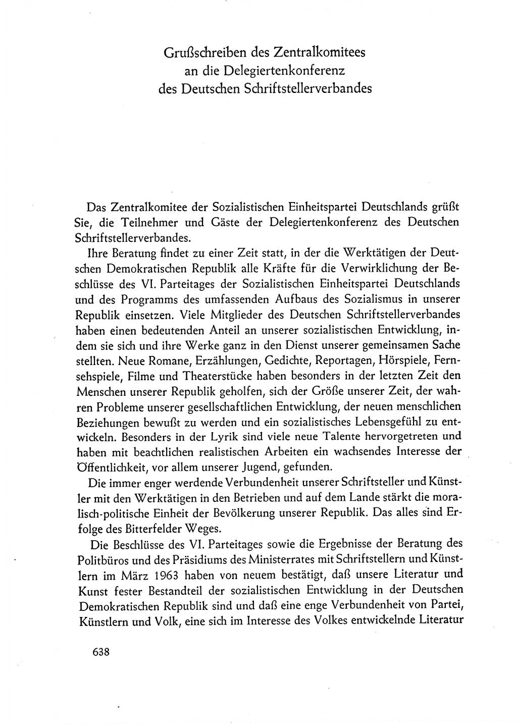 Dokumente der Sozialistischen Einheitspartei Deutschlands (SED) [Deutsche Demokratische Republik (DDR)] 1962-1963, Seite 638 (Dok. SED DDR 1962-1963, S. 638)