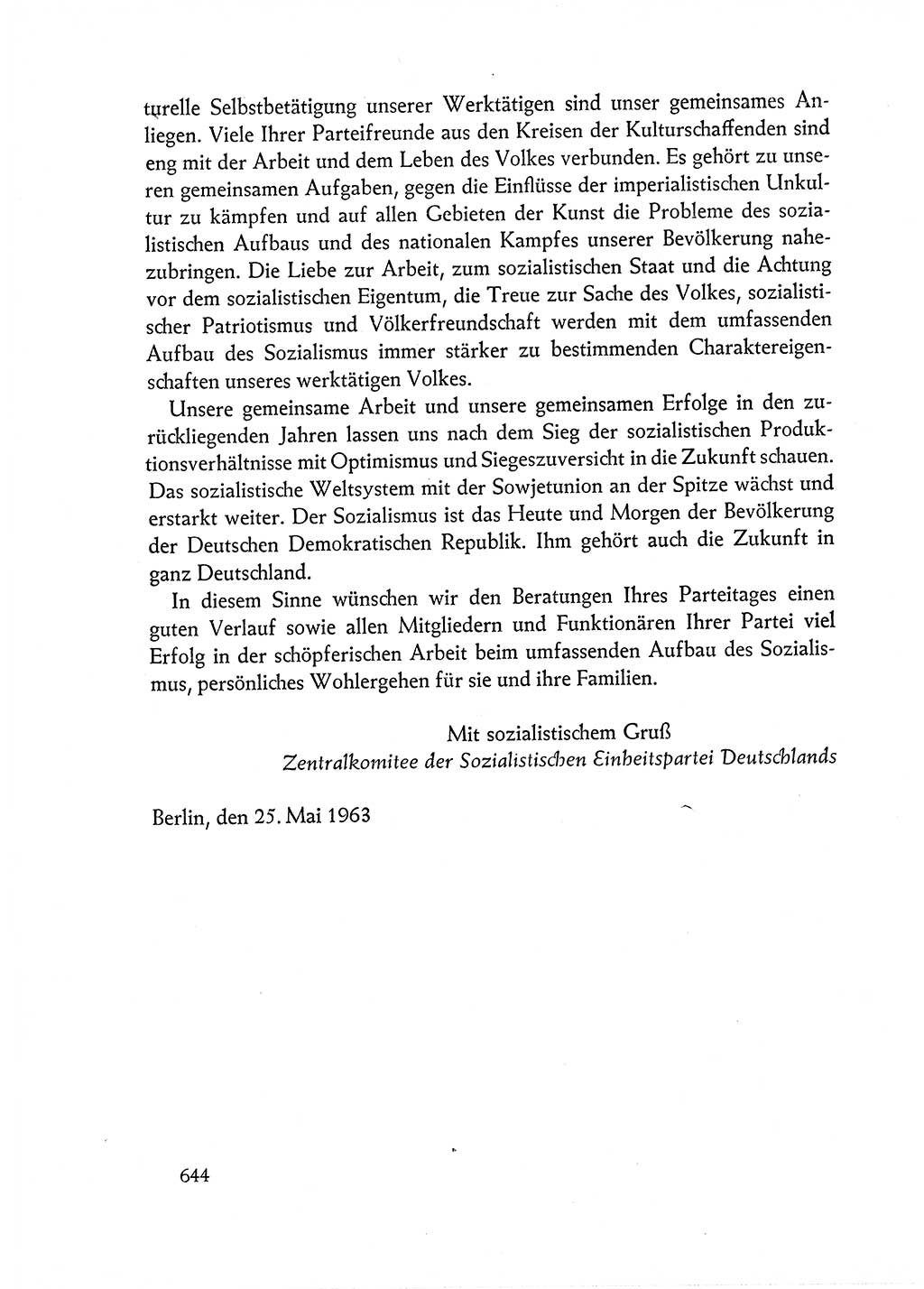 Dokumente der Sozialistischen Einheitspartei Deutschlands (SED) [Deutsche Demokratische Republik (DDR)] 1962-1963, Seite 644 (Dok. SED DDR 1962-1963, S. 644)