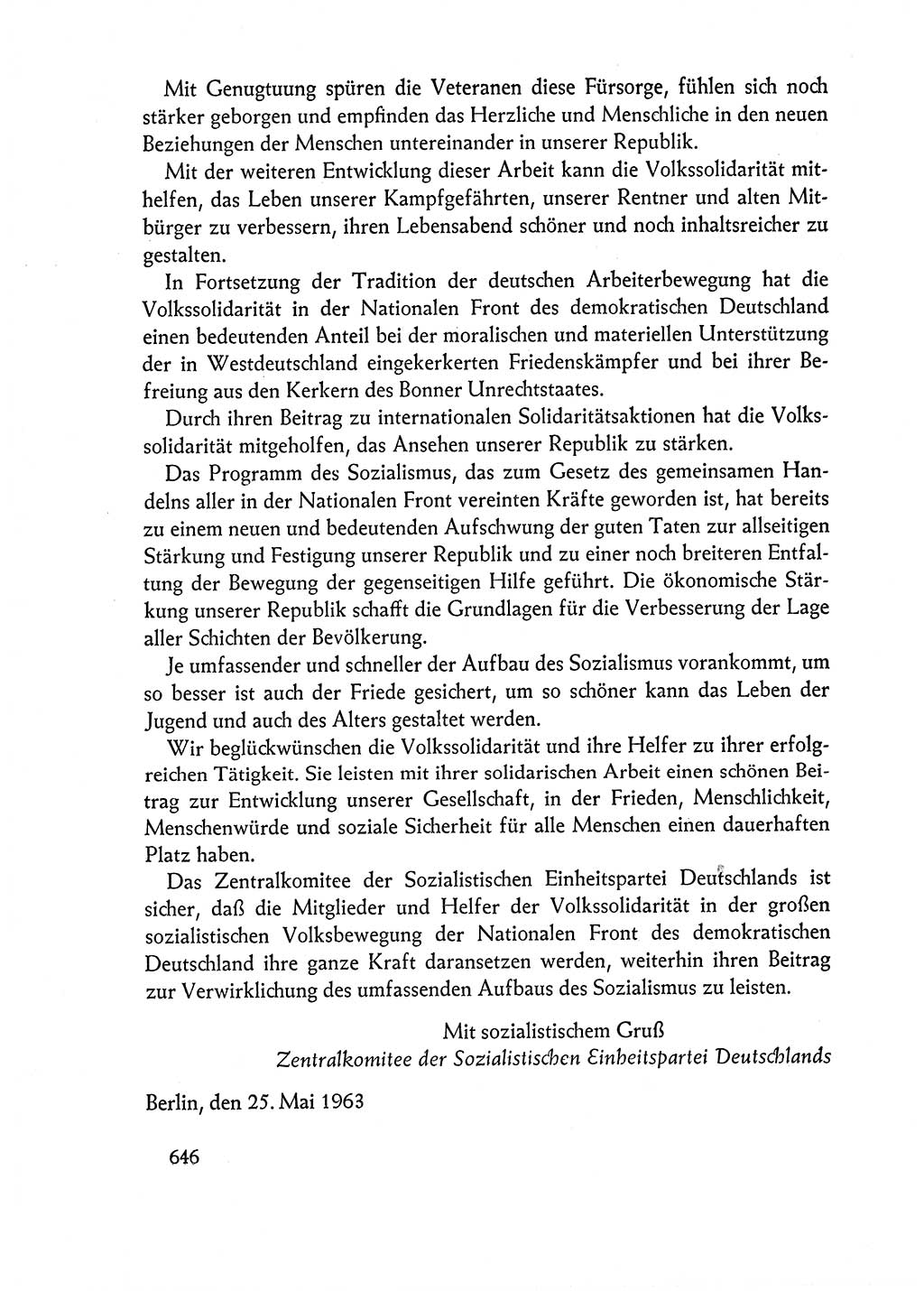 Dokumente der Sozialistischen Einheitspartei Deutschlands (SED) [Deutsche Demokratische Republik (DDR)] 1962-1963, Seite 646 (Dok. SED DDR 1962-1963, S. 646)