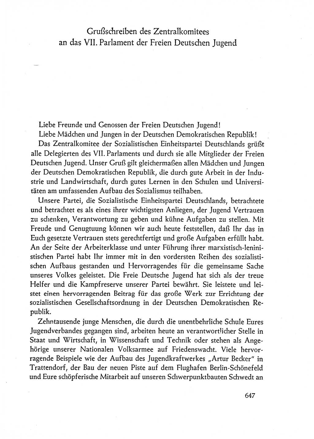 Dokumente der Sozialistischen Einheitspartei Deutschlands (SED) [Deutsche Demokratische Republik (DDR)] 1962-1963, Seite 647 (Dok. SED DDR 1962-1963, S. 647)