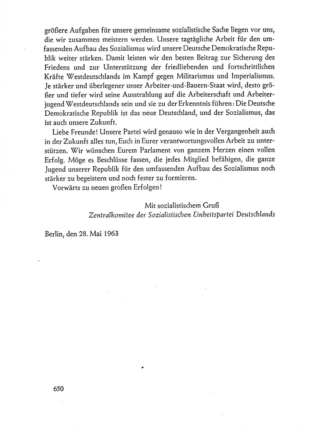 Dokumente der Sozialistischen Einheitspartei Deutschlands (SED) [Deutsche Demokratische Republik (DDR)] 1962-1963, Seite 650 (Dok. SED DDR 1962-1963, S. 650)
