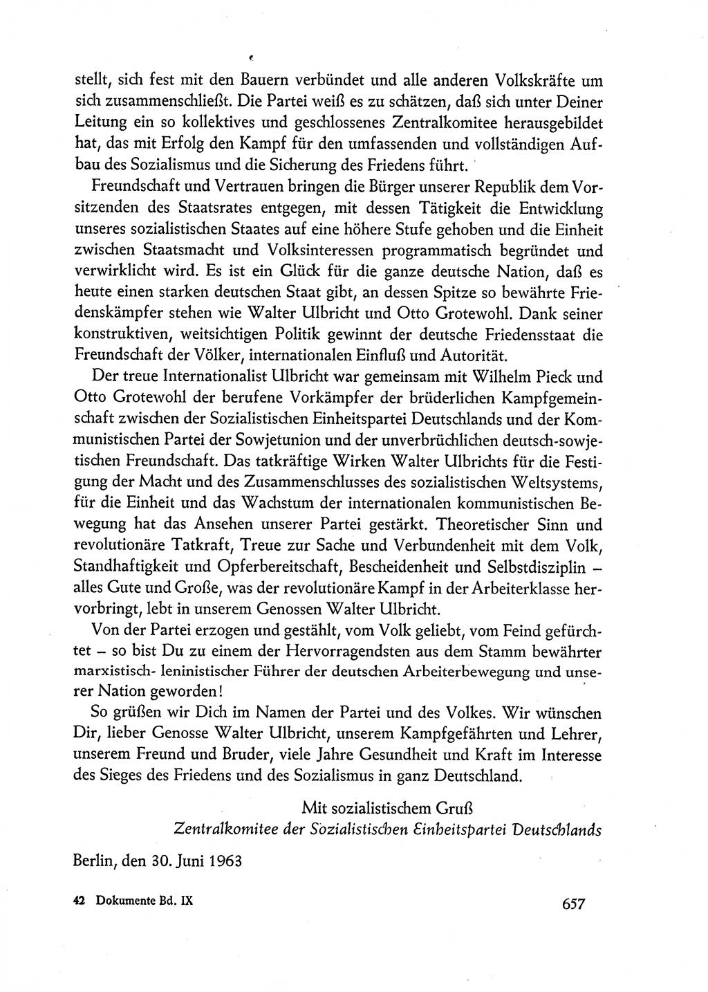 Dokumente der Sozialistischen Einheitspartei Deutschlands (SED) [Deutsche Demokratische Republik (DDR)] 1962-1963, Seite 657 (Dok. SED DDR 1962-1963, S. 657)