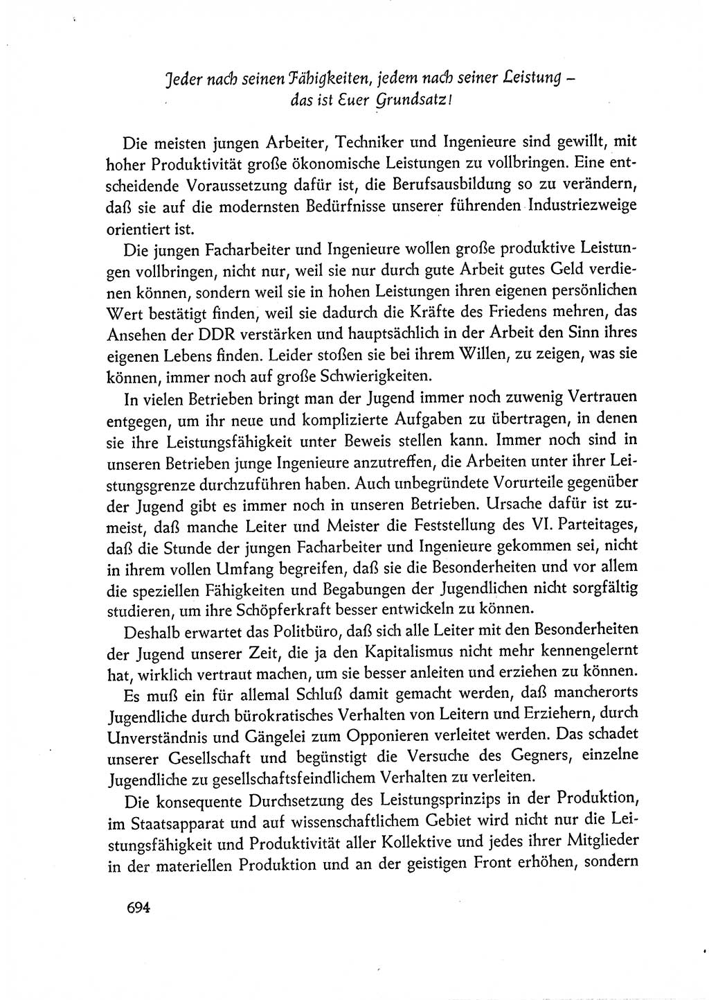 Dokumente der Sozialistischen Einheitspartei Deutschlands (SED) [Deutsche Demokratische Republik (DDR)] 1962-1963, Seite 694 (Dok. SED DDR 1962-1963, S. 694)