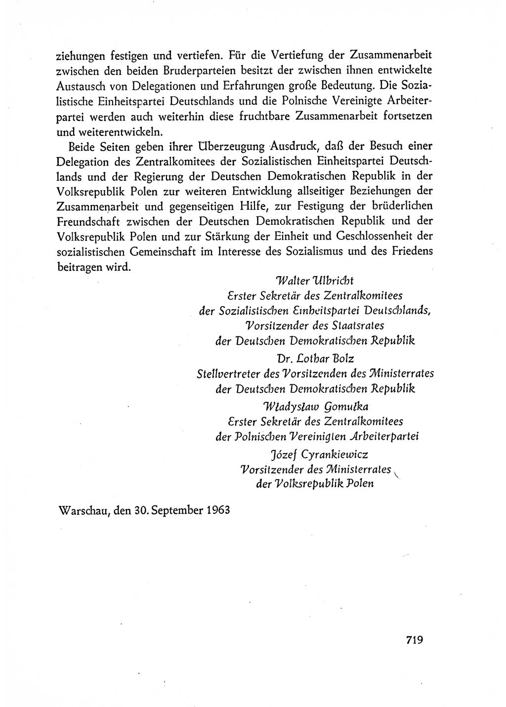 Dokumente der Sozialistischen Einheitspartei Deutschlands (SED) [Deutsche Demokratische Republik (DDR)] 1962-1963, Seite 719 (Dok. SED DDR 1962-1963, S. 719)