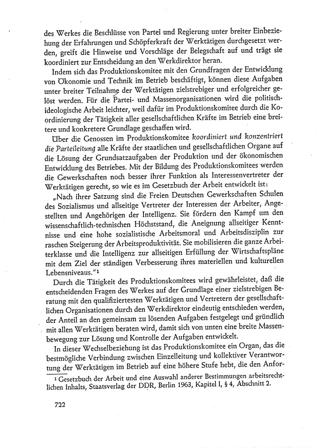 Dokumente der Sozialistischen Einheitspartei Deutschlands (SED) [Deutsche Demokratische Republik (DDR)] 1962-1963, Seite 722 (Dok. SED DDR 1962-1963, S. 722)