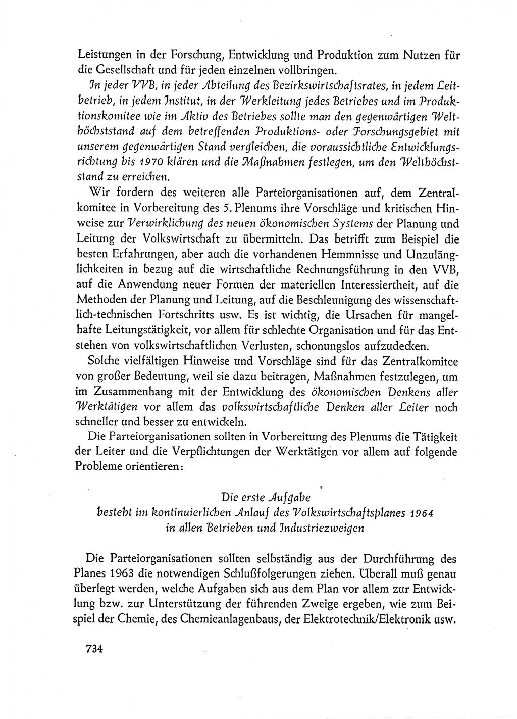 Dokumente der Sozialistischen Einheitspartei Deutschlands (SED) [Deutsche Demokratische Republik (DDR)] 1962-1963, Seite 734 (Dok. SED DDR 1962-1963, S. 734)
